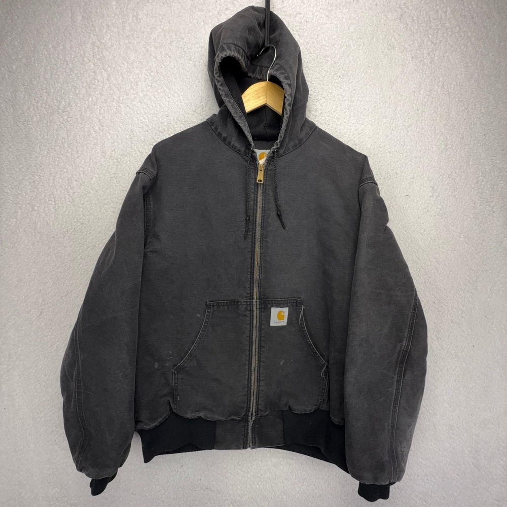 Carhartt Sandstone Active Jacket Thermal Lined Mens 2XL J03 BLK Faded Black